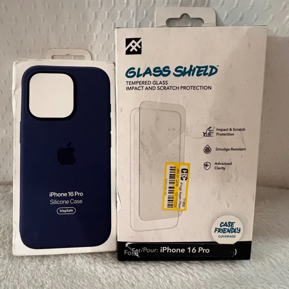 Apple iPhone 16 Pro Silicone Case MagSafe & iFrogz Eco Shield Screen Protector